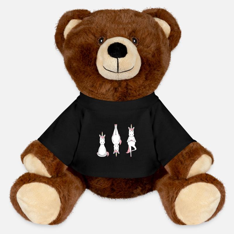 Unicorns in Meditative Pose - MiniFeet® RecycelBär® Teddy Bear Brown - black