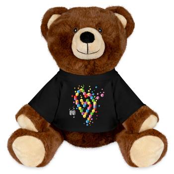 Geek Heart - MiniFeet® RecycelBär® Teddy Bear Brown - black - Front