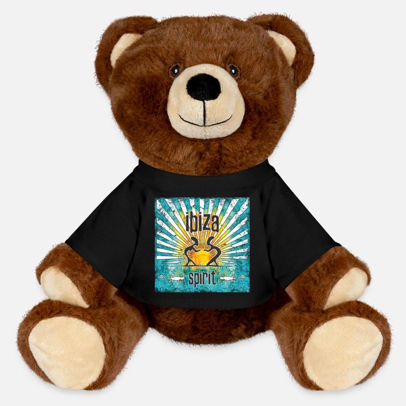 Ibiza Spirit Sun Art Design - MiniFeet® RecycelBär® Teddy Bear Brown - black