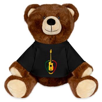 Rastafarian-tone guitar - MiniFeet® RecycelBär® Teddy Bear Brown - black - Front