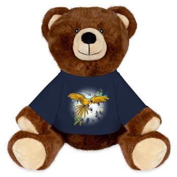 parrot ara - MiniFeet® RecycelBär® Teddy Bear Brown - french navy - Front
