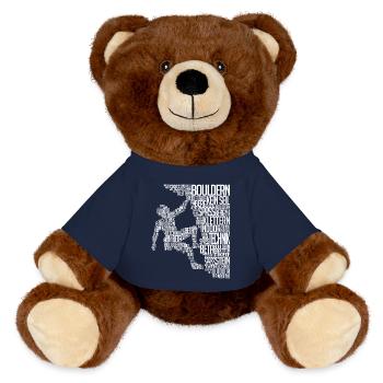 Mountaineers Boulder Climbers Climbing Rock Face - MiniFeet® RecycelBär® Teddy Bear Brown - french navy - Front