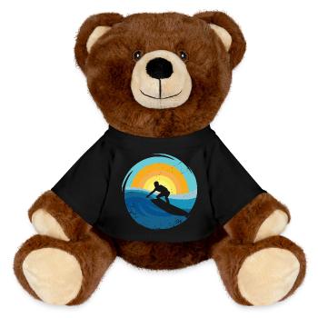 Surfer - Surfboard - MiniFeet® RecycelBär® Braun - Schwarz - Vorne