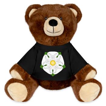 White Rose of York Yorkshire - MiniFeet® RecycelBär® Teddy Bear Brown - black - Front