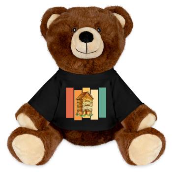 Apiculteurs abeilles - Nounours RecycelBär® marron - noir - Devant