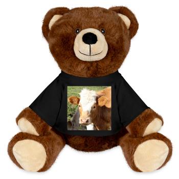 Cow Poster - MiniFeet® RecycelBär® Teddy Bear Brown - black - Front