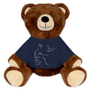 Blues guitarist - MiniFeet® RecycelBär® Teddy Bear Brown - french navy - Front