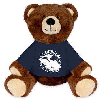 Fermanagh Ireland Map | County Outline Stamp - MiniFeet® RecycelBär® Teddy Bear Brown - french navy - Front