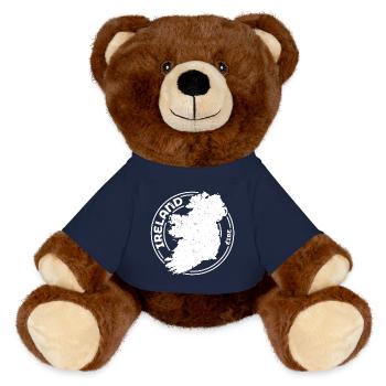 Irland | Irische Landkarte | Insel-Kontur Stempel - MiniFeet® RecycelBär® Braun - French Navy - Vorne
