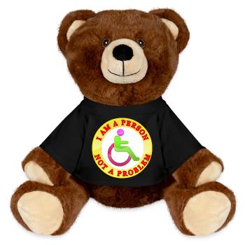 I Am a Person Not a Problem - MiniFeet® RecycelBär® Teddy Bear Brown - black - Front