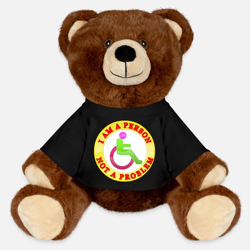 I Am a Person Not a Problem - MiniFeet® RecycelBär® Teddy Bear Brown - black