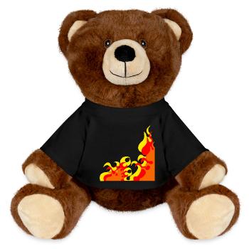 flammen Eckmuster, cooles naturmuster, beliebt - MiniFeet® RecycelBär® Braun - Schwarz - Vorne