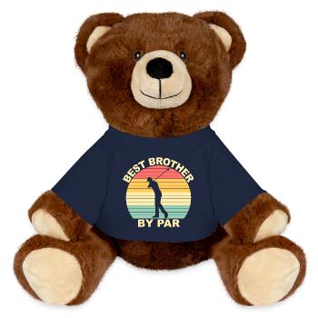 Best Brother By Par - Golfen - MiniFeet® RecycelBär® Braun - French Navy - Vorne