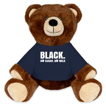 Coffee Drinking Coffee Cup Coffee Lover Saying - MiniFeet® RecycelBär® Teddy Bear Brown - french navy - Front