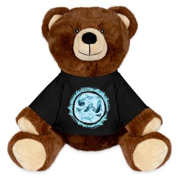 Stormy Water Swirl Design - MiniFeet® RecycelBär® Teddy Bear Brown - black - Front