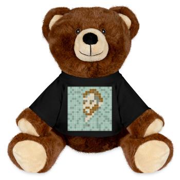 Van Gogh - Self portrait - PixelArt Self-Portrait - MiniFeet® RecycelBär® Teddy Bear Brown - black - Front