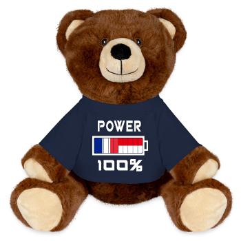 L'Indonésie et la France représentent 100 % - Nounours RecycelBär® marron - bleu marine - Devant