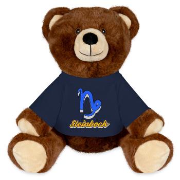 Superstition Esoteric Capricorn Horoscope Constellation - MiniFeet® RecycelBär® Teddy Bear Brown - french navy - Front