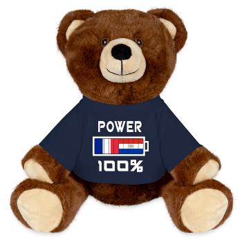 Paraguay and France Power 100% - MiniFeet® RecycelBär® Teddy Bear Brown - french navy - Front