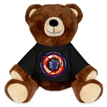 Crazy Bullseye - MiniFeet® RecycelBär® Teddy Bear Brown - black - Front