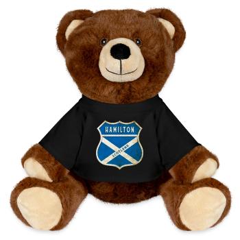 Drapeaux de l'Écosse Hamilton - Nounours RecycelBär® marron - noir - Devant