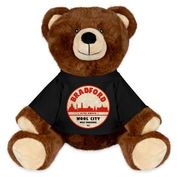 Bradford Wool City Emblem - MiniFeet® RecycelBär® Teddy Bear Brown - black - Front
