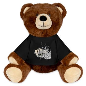 Triangle Yoga motif for yoga friends - MiniFeet® RecycelBär® Teddy Bear Brown - black - Front