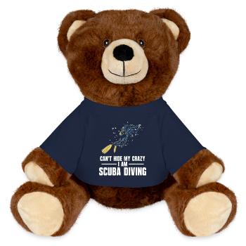 Scuba Diving Water Sports Design - MiniFeet® RecycelBär® Teddy Bear Brown - french navy - Front