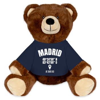 Madrid, Espagne, capitale de l'Espagne - Nounours RecycelBär® marron - bleu marine - Devant