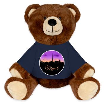 Stuttgart Fine Skyline - Nounours RecycelBär® marron - bleu marine - Devant