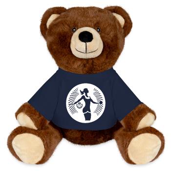 Joueur de volley-ball - Nounours RecycelBär® marron - bleu marine - Devant
