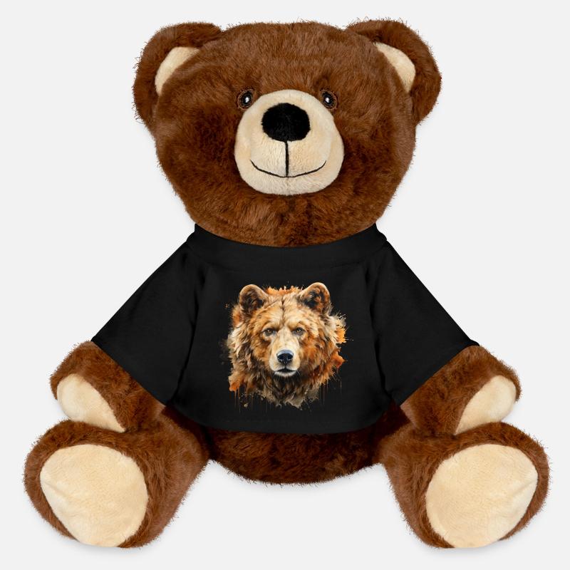 Bär Portrait – Wildtier Alpen Motiv - MiniFeet® RecycelBär® Braun - Schwarz