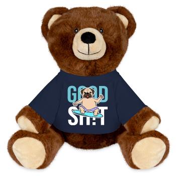 Dog Statement Pets Favorite Animal Stuffed Toy - MiniFeet® RecycelBär® Teddy Bear Brown - french navy - Front