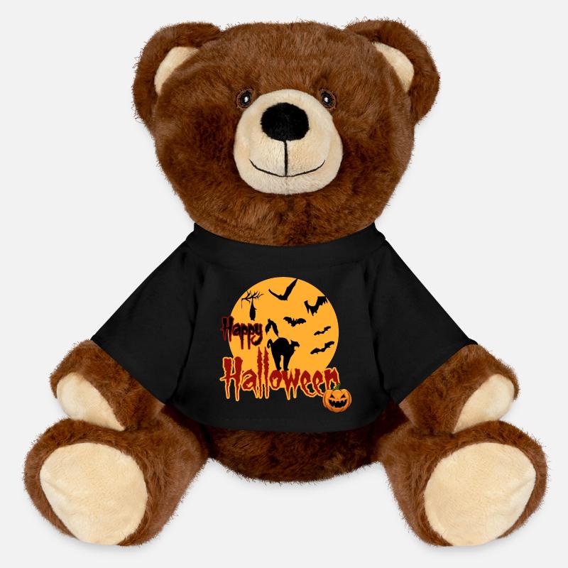 Joyeux Halloween Chat de la Pleine Lune - Nounours RecycelBär® marron - noir