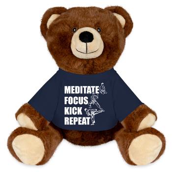 Meditieren Fokussieren Kicken - MiniFeet® RecycelBär® Braun - French Navy - Vorne