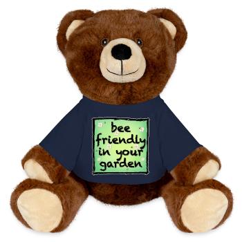 Bee friendly in your garden - MiniFeet® RecycelBär® Braun - French Navy - Vorne