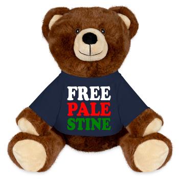Free palestine - MiniFeet® RecycelBär® Teddy Bear Brown - french navy - Front