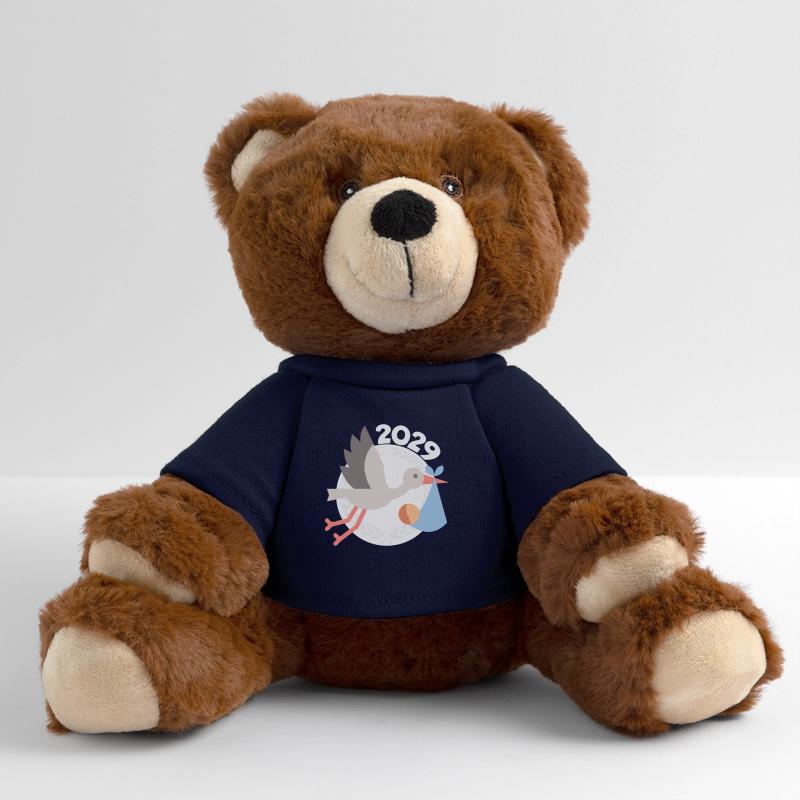 Storch mit Baby 2029 MiniFeet® RecycelBär® Braun