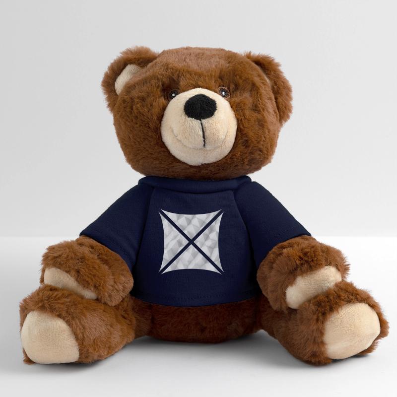 Conception polygonale abstraite blanche Nounours RecycelBär® marron