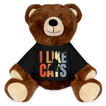 Cat Lovers - MiniFeet® RecycelBär® Teddy Bear Brown - black - Front