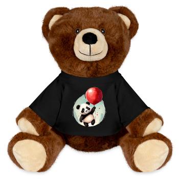 Panda Bär mit Ballon - MiniFeet® RecycelBär® Braun - Schwarz - Vorne