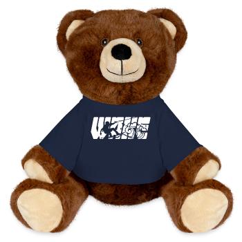 Surfing Stunt Wakeboard Saying Kitesurfer Water Ski - MiniFeet® RecycelBär® Teddy Bear Brown - french navy - Front