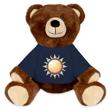 Radiant Sunburst Nature Design - MiniFeet® RecycelBär® Teddy Bear Brown - french navy - Front