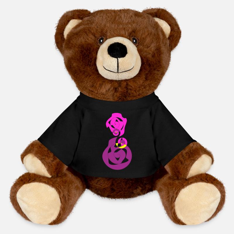 Engrenages abstraits - Nounours RecycelBär® marron - noir