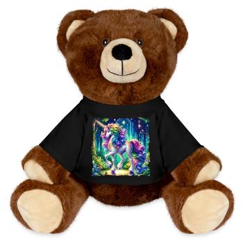 Fantaisie Licorne Chevaux Fans Licorne Amoureux - Nounours RecycelBär® marron - noir - Devant
