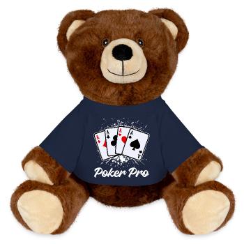 Jeu de cartes de casino Poker professionnel - Nounours RecycelBär® marron - bleu marine - Devant