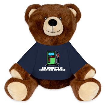 Zapfsäule Energie Tanken Statement Tankstelle - MiniFeet® RecycelBär® Braun - French Navy - Vorne