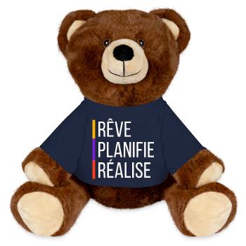 Citation de Motivation - Nounours RecycelBär® marron - bleu marine - Devant