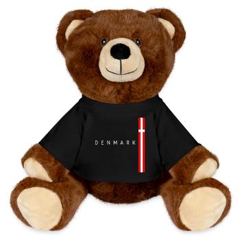 Flag of Denmark, Danish pride - MiniFeet® RecycelBär® Teddy Bear Brown - black - Front