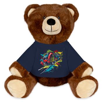 Graffiti Railway - MiniFeet® RecycelBär® Teddy Bear Brown - french navy - Front